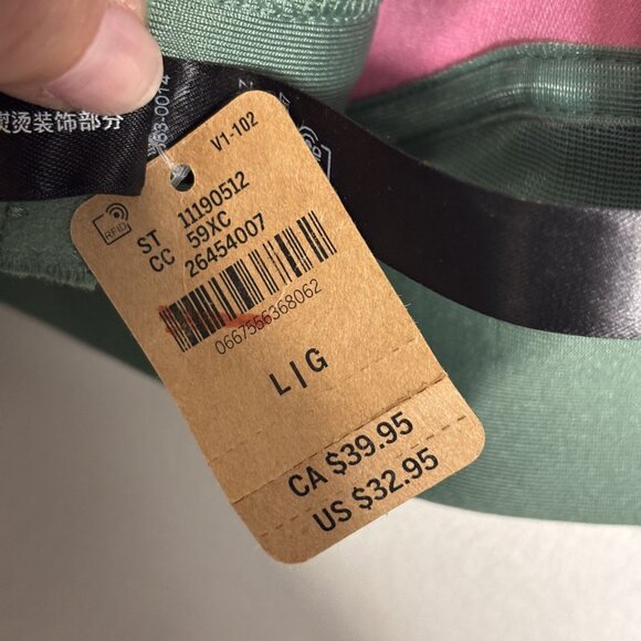 Victorias Secret Pink Light Green Sports Bra Halter Style With Pink Lining Size - Picture 3 of 4